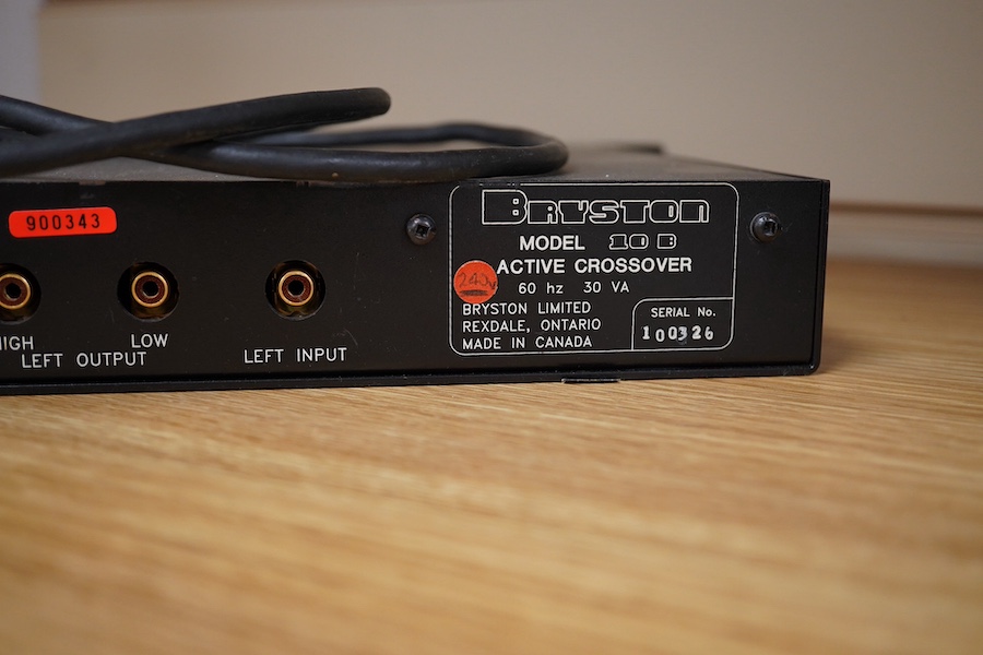 Bryston 10B Active Stereo Crossover for rack mounting. Condition - good, sold untested.